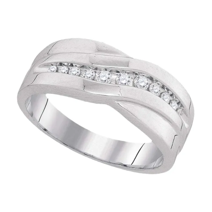 10k White Gold Round Diamond Mens Masculine Wedding Anniversary Band Ring 14 Cttw mayamila Rings 10k White Gold Round Diamond Mens Masculine Wedding Anniversary Band Ring 14 Cttw mayamila Rings