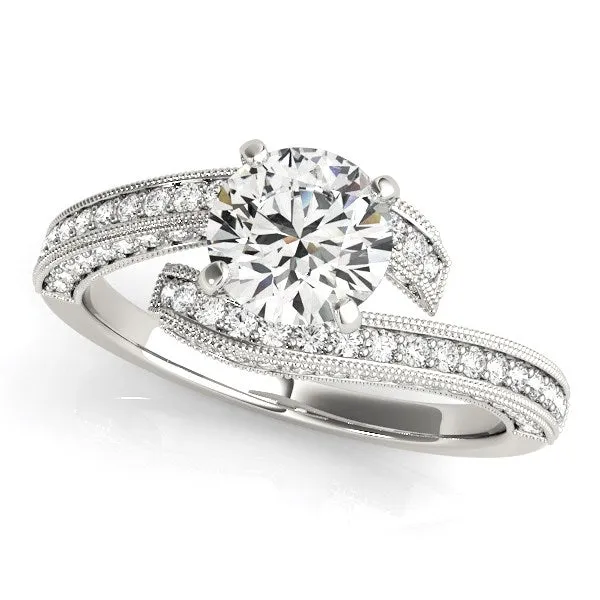 14k White Gold Round Diamond Bypass Style Engagement Ring 1 12 cttw MayaMila Rings 14k White Gold Round Diamond Bypass Style Engagement Ring 1 12 cttw MayaMila Rings