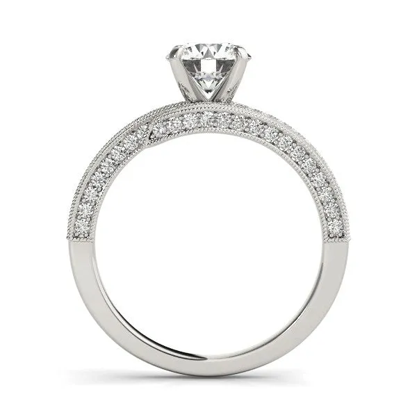 14k White Gold Round Diamond Bypass Style Engagement Ring 1 12 cttw MayaMila Rings