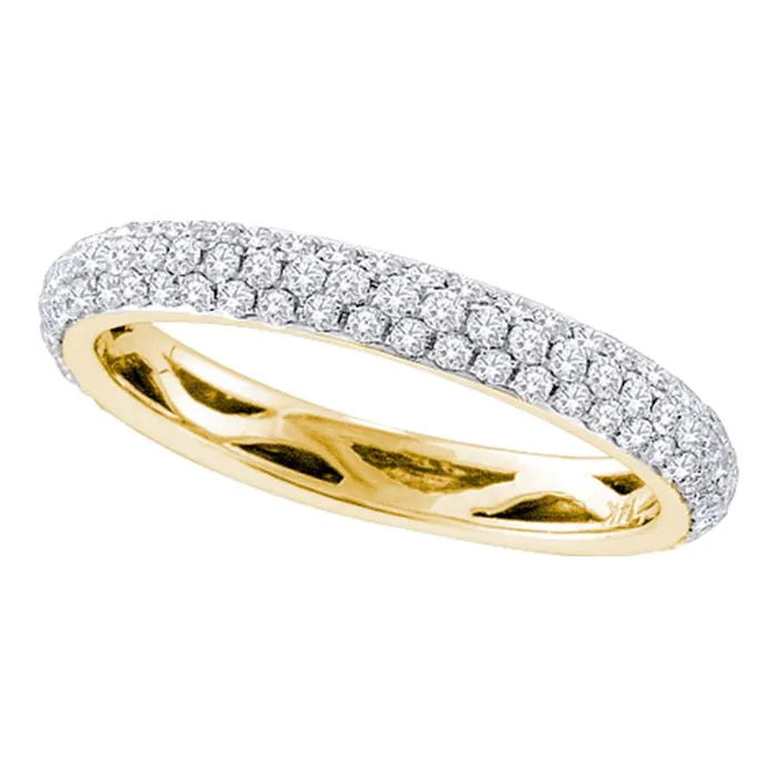 14kt Yellow Gold Womens Round Paveset Diamond Wedding Band 34 Cttw mayamila Rings 14kt Yellow Gold Womens Round Paveset Diamond Wedding Band 34 Cttw mayamila Rings