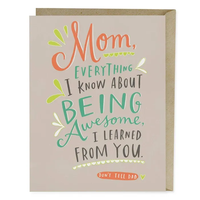 Being Awesome Mothers Day Card Em Friends Necklaces