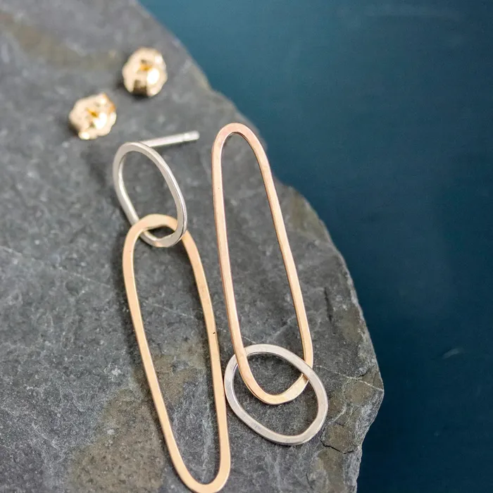 Dolmen Asymmetrical Post Earrings Rebecca Haas Earrings