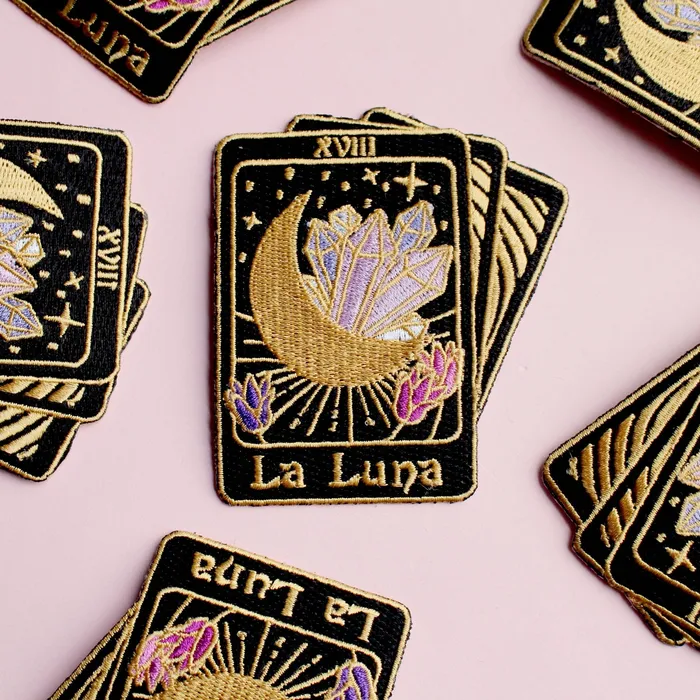 Earrings Glitter Punk La Luna Embroidered Patch