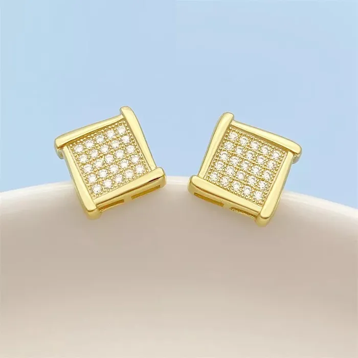 Earrings Mystic Flavia 18 K Gold London Iced MOISSANITE Silver Earrings