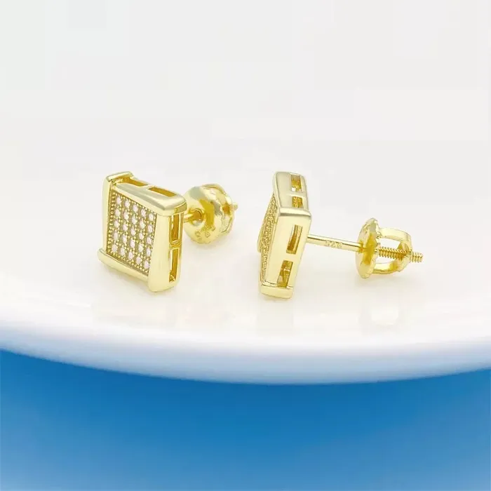 Earrings Mystic Flavia 18 K Gold London Iced MOISSANITE Silver Earrings