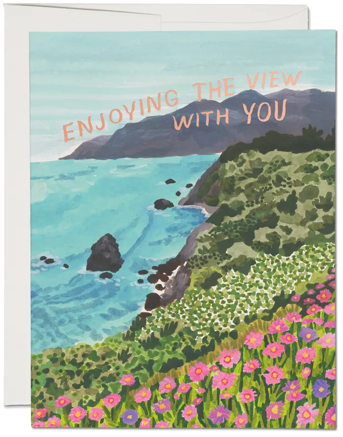 Enjoying the View Card Red Cap Cards Earrings