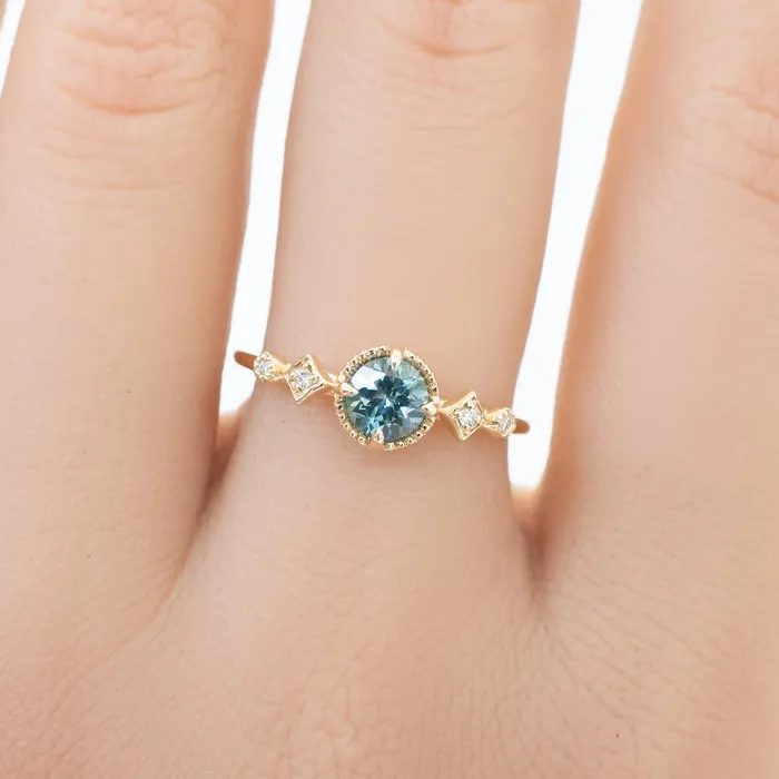 Envero Jewelry Rings Stella Ring 5mm 060ct Light blue Montana Sapphire 14K Yellow Gold Envero Jewelry Rings Stella Ring 5mm 060ct Light blue Montana Sapphire 14K Yellow Gold