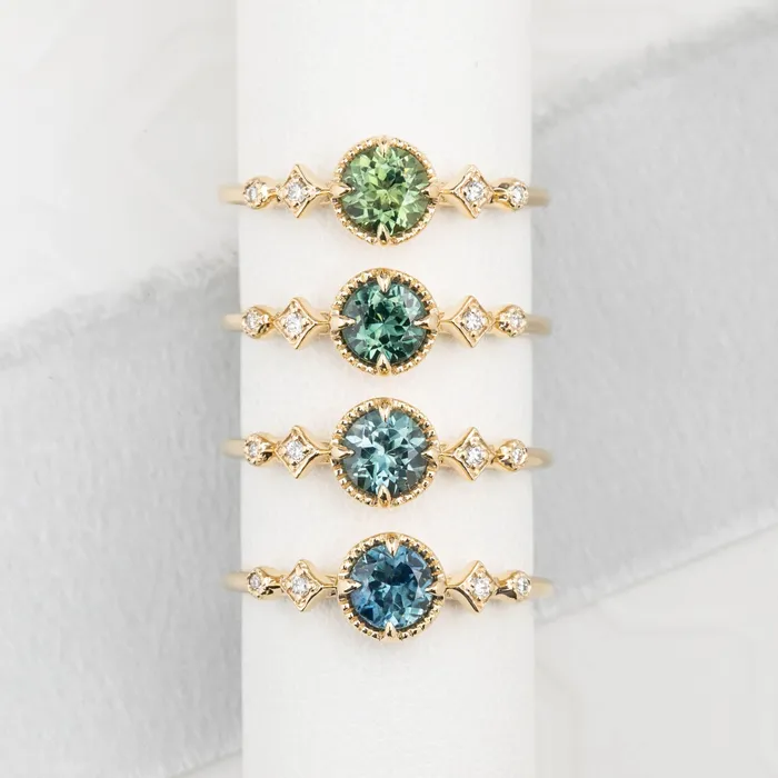 Envero Jewelry Rings Stella Ring 5mm 060ct Light blue Montana Sapphire 14K Yellow Gold Envero Jewelry Rings Stella Ring 5mm 060ct Light blue Montana Sapphire 14K Yellow Gold