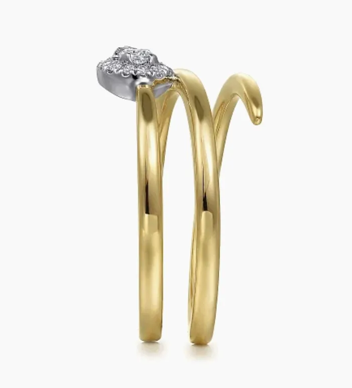 GABRIEL CO Rings GABRIELCo14K White and Yellow Gold Diamond Wrap Ladies Ring LR52576M45JJ