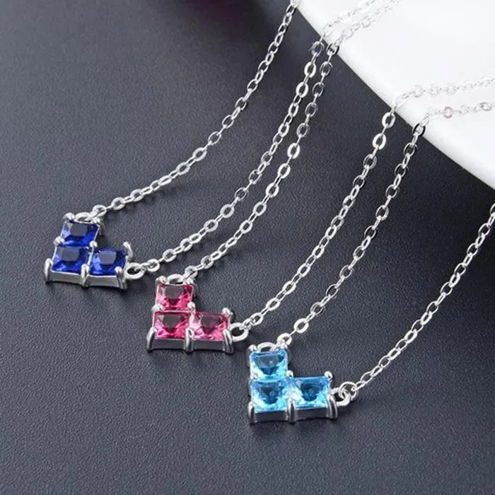 Heart Shape Square Stones Pendant Necklace Shineofidamond Necklaces Heart Shape Square Stones Pendant Necklace Shineofidamond Necklaces