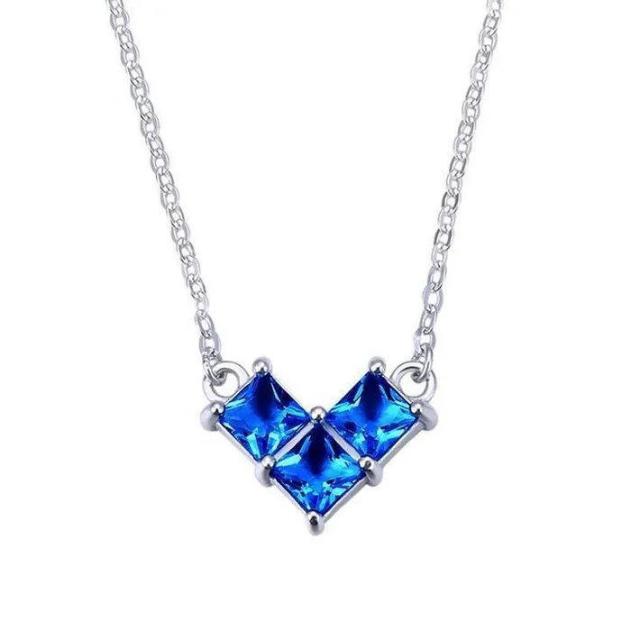 Heart Shape Square Stones Pendant Necklace Shineofidamond Necklaces Heart Shape Square Stones Pendant Necklace Shineofidamond Necklaces