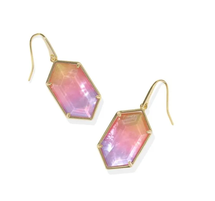 KENDRA SCOTT HALLIE DROP EAR GOLD SUNRISE WATERCOLOR ILLUSION 9608873156 KENDRA SCOTT Earrings KENDRA SCOTT HALLIE DROP EAR GOLD SUNRISE WATERCOLOR ILLUSION 9608873156 KENDRA SCOTT Earrings