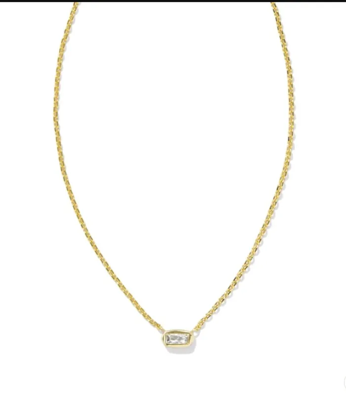 Kendra Scott Necklaces KENDRA SCOTT FERN CRYSTAL PENDANT NECKLACE WHITE CRYSTAL GOLD 9608861321 Kendra Scott Necklaces KENDRA SCOTT FERN CRYSTAL PENDANT NECKLACE WHITE CRYSTAL GOLD 9608861321