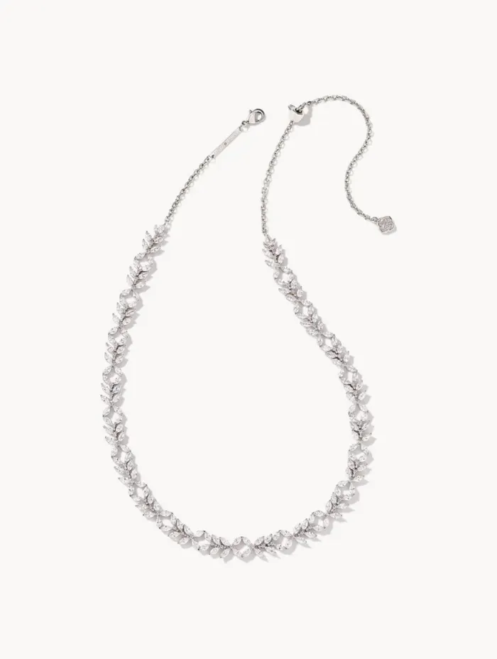 KENDRA SCOTT Necklaces KENDRA SCOTT Rosalie Silver Tennis Necklace in White Crystal 9608873979
