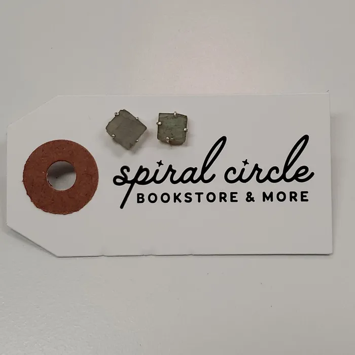 Labradorite Raw Square Stud Earrings Natural Creations Earrings