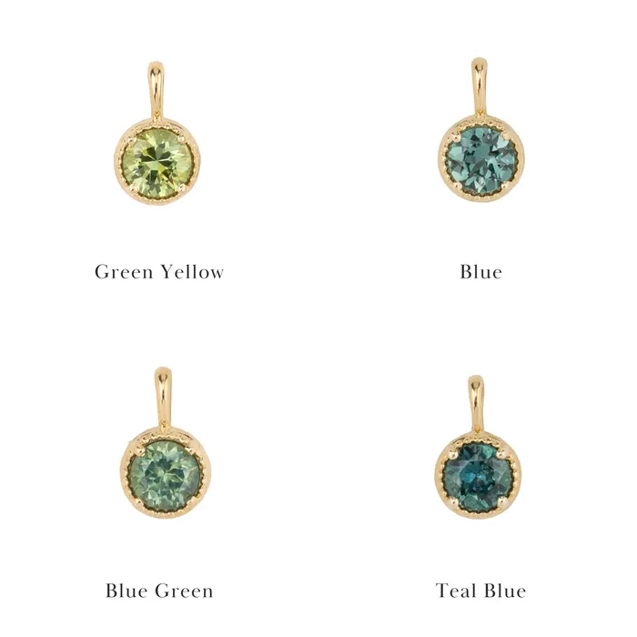 Montana Sapphire Dahlia Round Charm Envero Jewelry Charm Necklaces Montana Sapphire Dahlia Round Charm Envero Jewelry Charm Necklaces