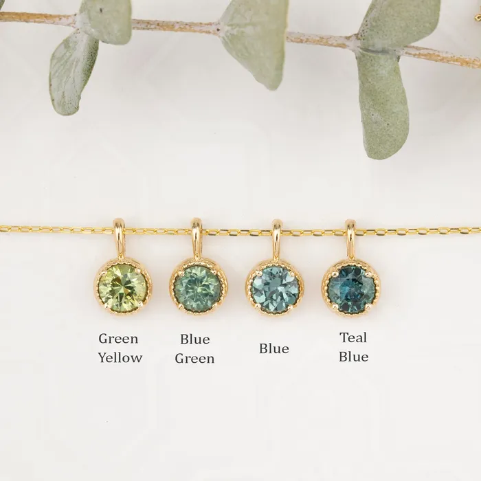 Montana Sapphire Dahlia Round Charm Envero Jewelry Charm Necklaces Montana Sapphire Dahlia Round Charm Envero Jewelry Charm Necklaces