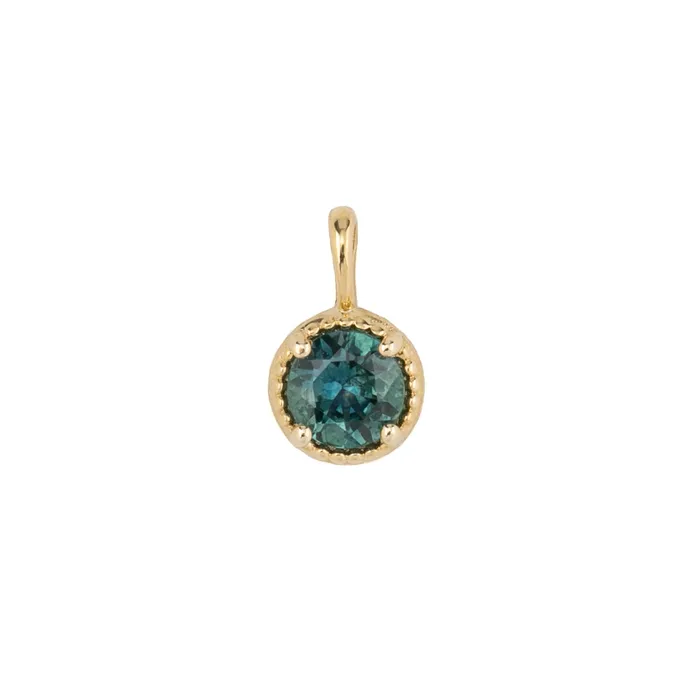 Montana Sapphire Dahlia Round Charm Envero Jewelry Charm Necklaces Montana Sapphire Dahlia Round Charm Envero Jewelry Charm Necklaces