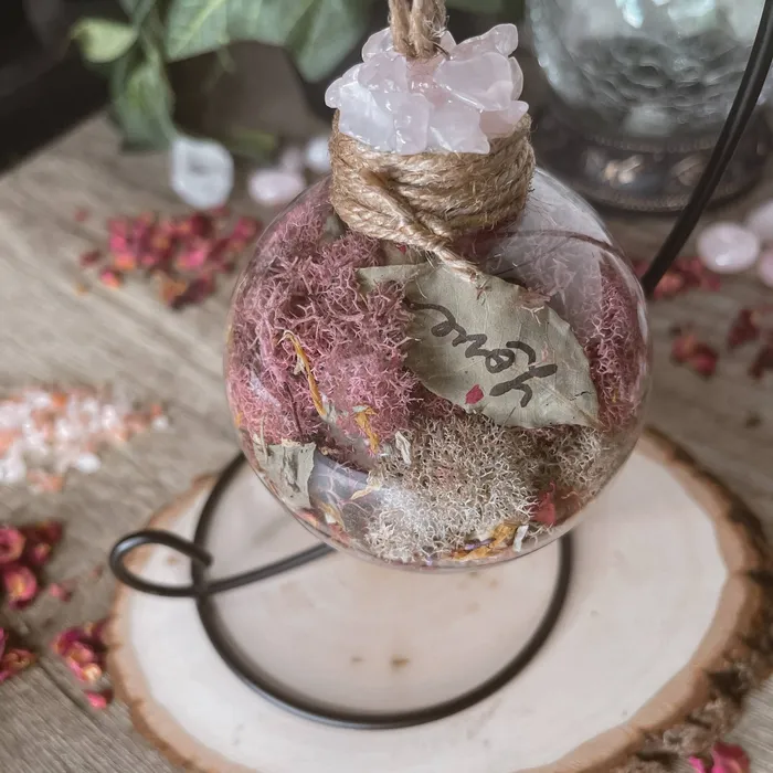 Moondust and Raven Necklaces Love Spell Witch Ball Witchy Decor Witch Gift Self Love