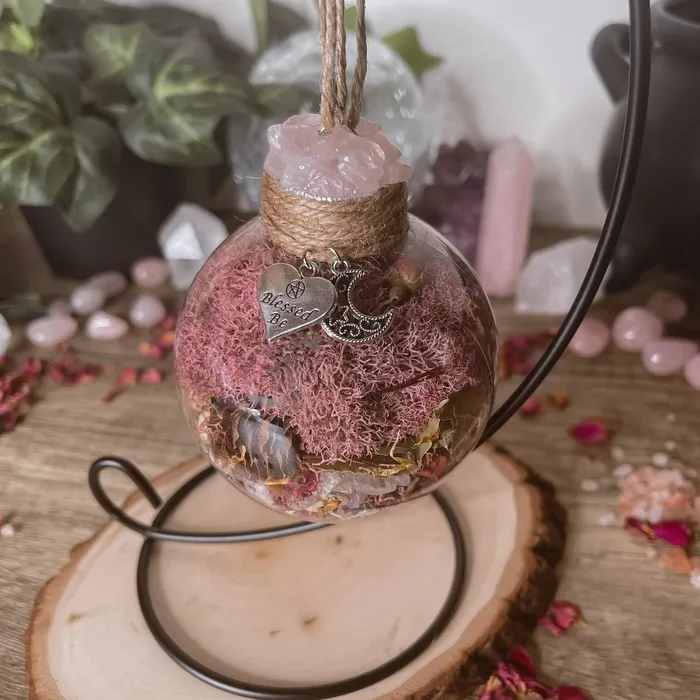 Moondust and Raven Necklaces Love Spell Witch Ball Witchy Decor Witch Gift Self Love