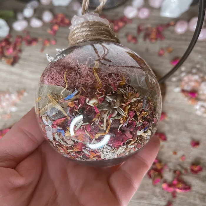 Moondust and Raven Necklaces Love Spell Witch Ball Witchy Decor Witch Gift Self Love