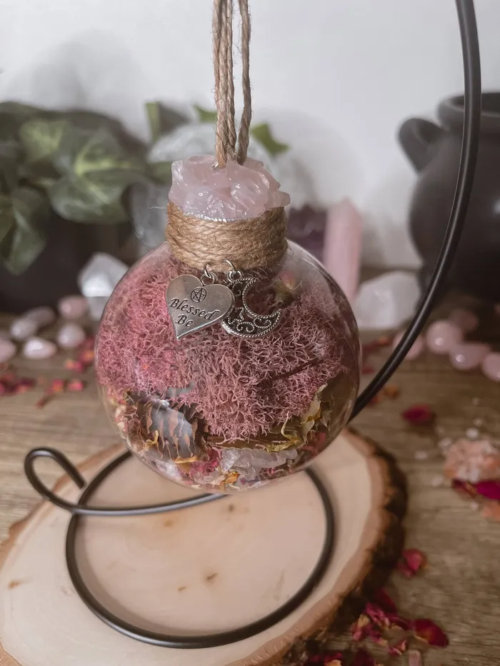 Moondust and Raven Necklaces Love Spell Witch Ball Witchy Decor Witch Gift Self Love