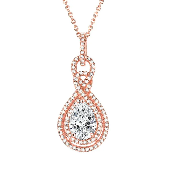 Necklaces Halo Pear Cut Infinity Pendant Necklace Shineofidamond Necklaces Halo Pear Cut Infinity Pendant Necklace Shineofidamond