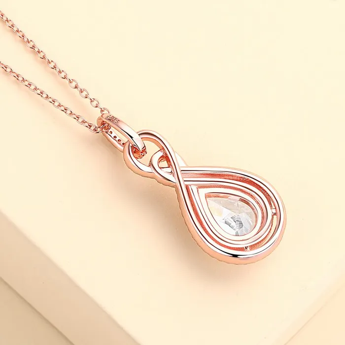 Necklaces Halo Pear Cut Infinity Pendant Necklace Shineofidamond Necklaces Halo Pear Cut Infinity Pendant Necklace Shineofidamond