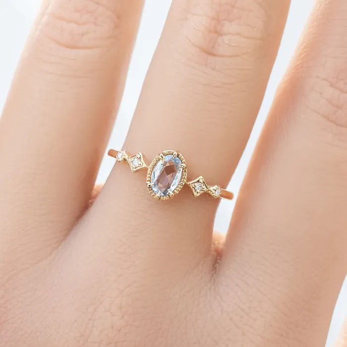 Rings Envero Jewelry Stella Ring 6x4mm 04ct Unheated Blue Sapphire 14k Yellow Gold Rings Envero Jewelry Stella Ring 6x4mm 04ct Unheated Blue Sapphire 14k Yellow Gold