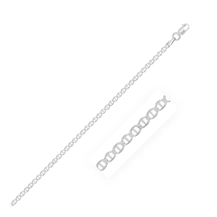 Rings MayaMila 28mm Sterling Silver Rhodium Plated Flat Mariner Chain