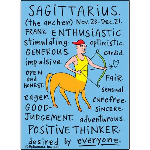 Sagittarius Nice Magnet Ephemera Earrings