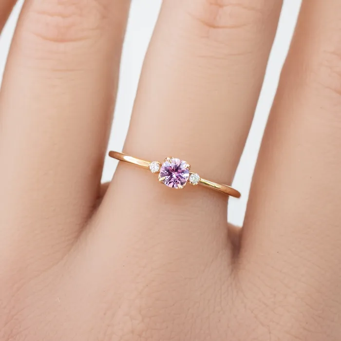 Sofia Ring 4mm 035ct Pink Umba Sapphire 14K Yellow Gold Envero Jewelry Rings Sofia Ring 4mm 035ct Pink Umba Sapphire 14K Yellow Gold Envero Jewelry Rings