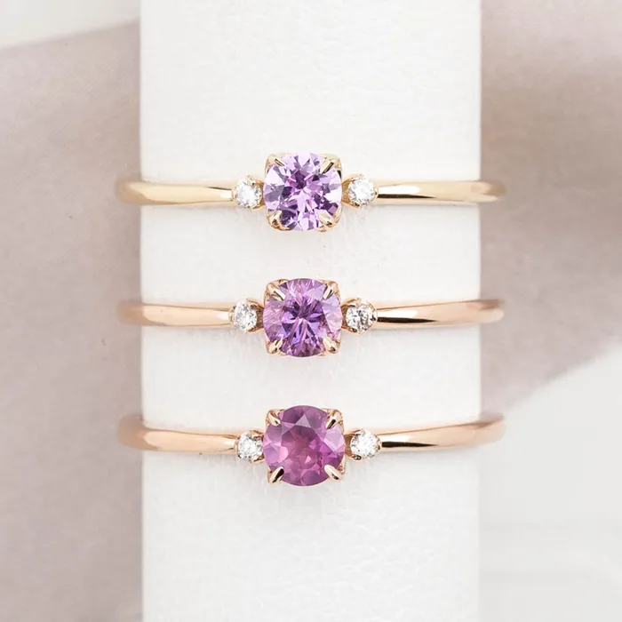 Sofia Ring 4mm 035ct Pink Umba Sapphire 14K Yellow Gold Envero Jewelry Rings Sofia Ring 4mm 035ct Pink Umba Sapphire 14K Yellow Gold Envero Jewelry Rings