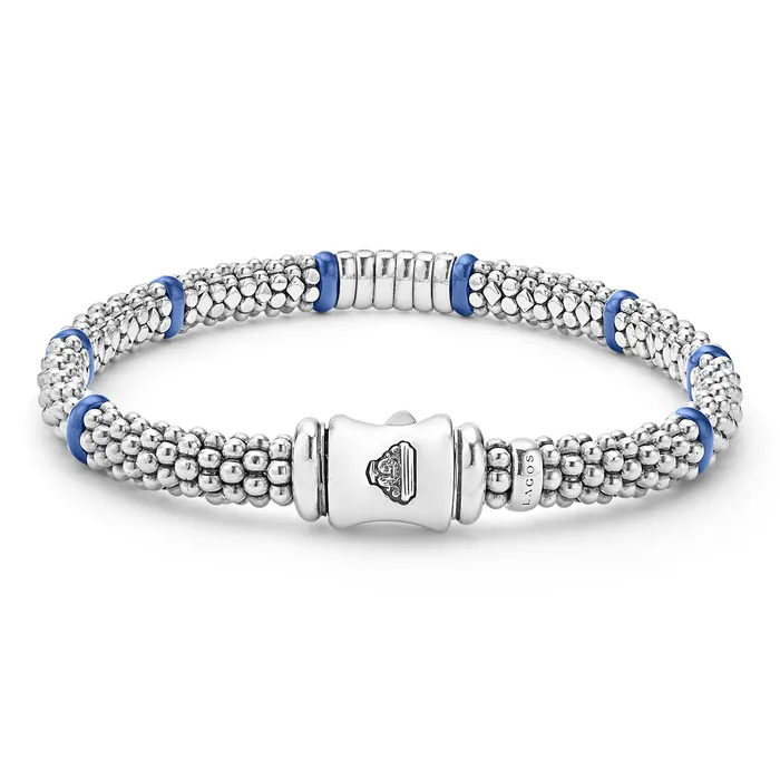 Bracelets Blue Caviar Six Station Diamond Caviar Bracelet 6mm LAGOS