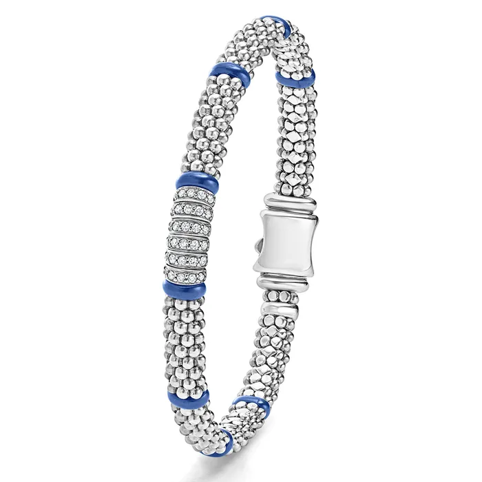 Bracelets Blue Caviar Six Station Diamond Caviar Bracelet 6mm LAGOS