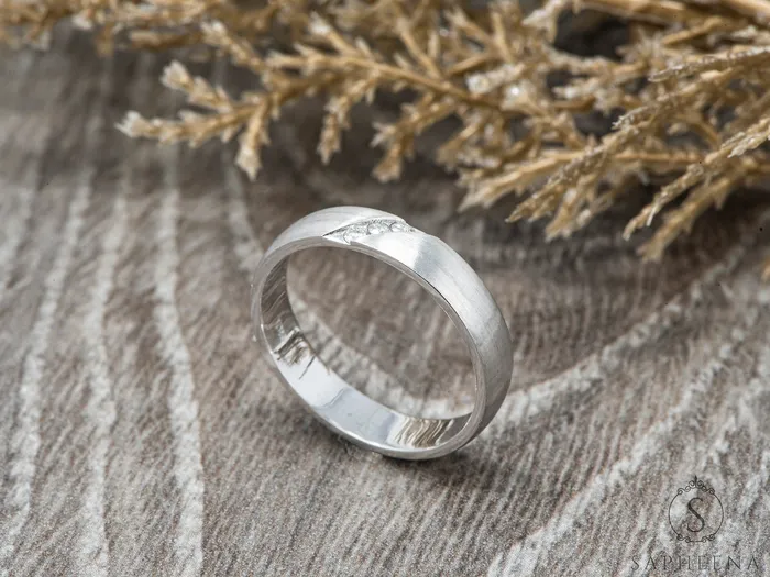 Diametro 4mm Channel Set Mens Wedding Band Sapheena Jewelry Rings