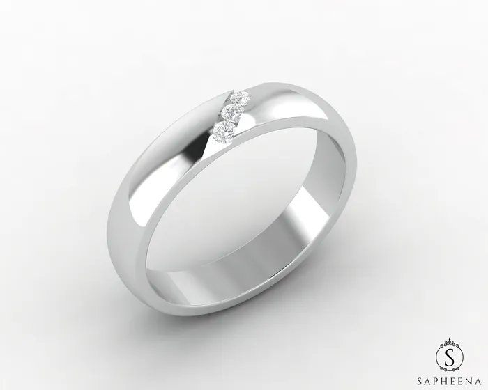 Diametro 4mm Channel Set Mens Wedding Band Sapheena Jewelry Rings