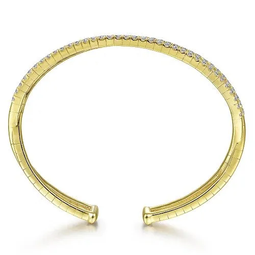 Earrings GABRIEL CO 14K Yellow Gold Split Diamond Cuff