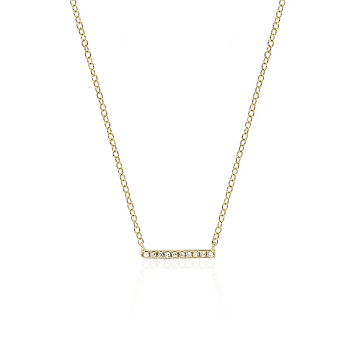 EF COLLECTION Necklaces Diamond Mini Bar Necklace