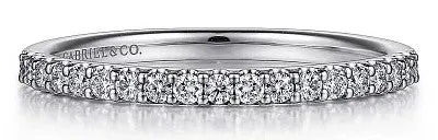 GABRIEL CO Montreal 14K White Gold Shared Prong Diamond Wedding Band 023 ct Rings GABRIEL CO Montreal 14K White Gold Shared Prong Diamond Wedding Band 023 ct Rings