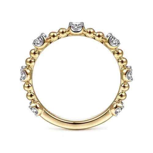 GABRIEL CO Rings 14K Yellow Gold Bujukan and Diamond Station Ring