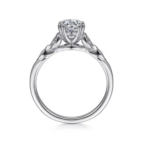 GABRIEL CO Rings Celia 14K White Gold Round Diamond Engagement Ring setting only