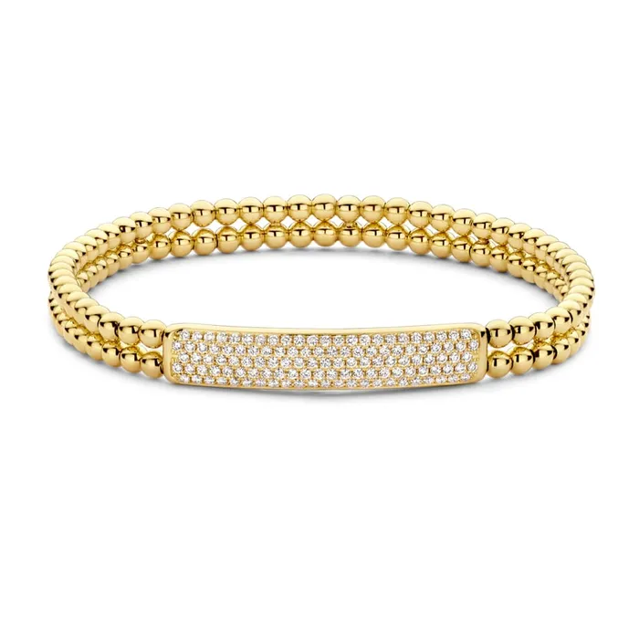 HULCHI BELLUNI Bracelets 2 Row Bead Diamond ID Stretch Bracelet