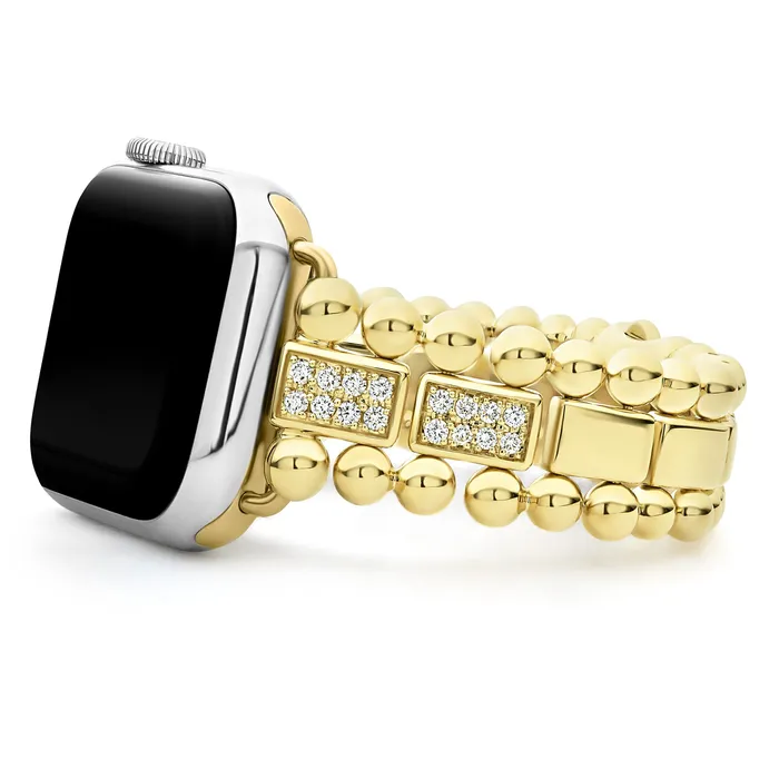 LAGOS Bracelets Smart Caviar 18K Gold Half Diamond Watch Bracelet3845mm