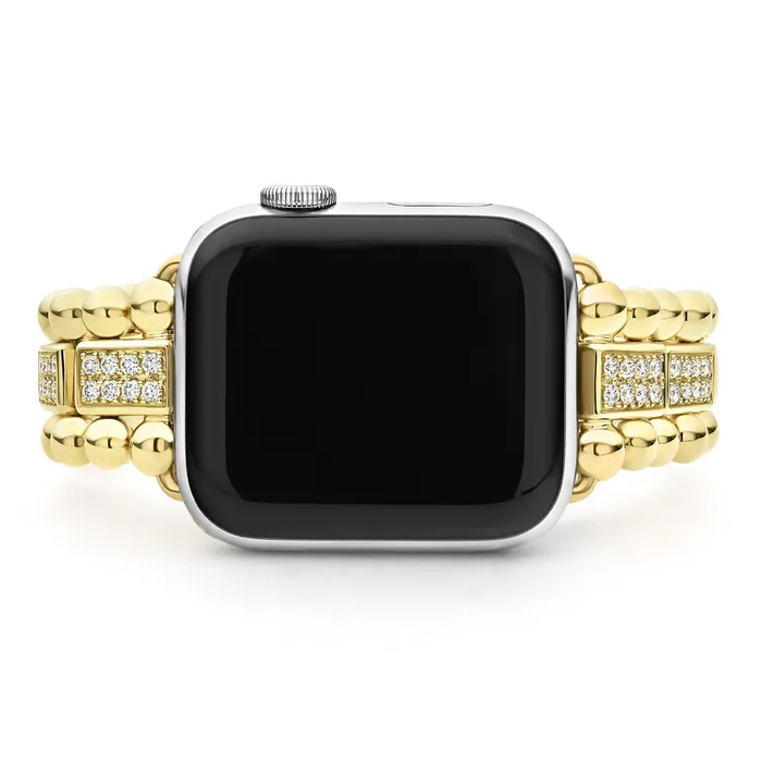LAGOS Bracelets Smart Caviar 18K Gold Half Diamond Watch Bracelet3845mm
