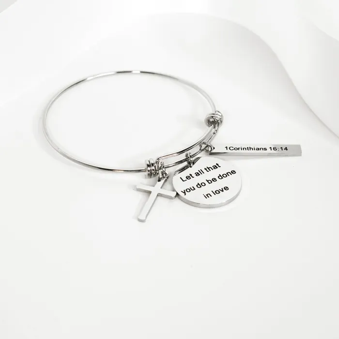 Let All You Do Be Done In Love Wire Charm Bracelet Forever Truth Bracelets Let All You Do Be Done In Love Wire Charm Bracelet Forever Truth Bracelets