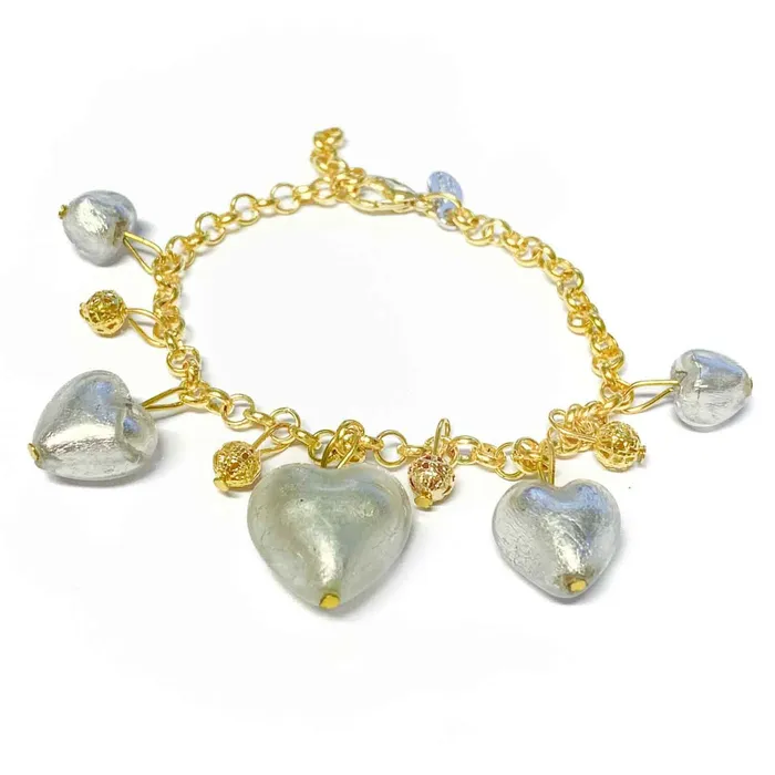 MuranoVItrum Bracelets Bracelet with hearts silver