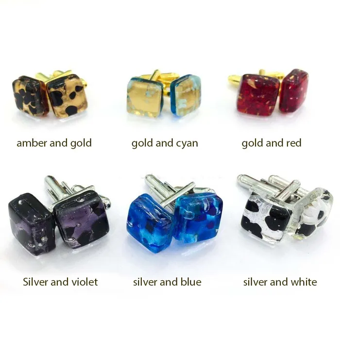 MuranoVItrum Earrings Squared Cufflinks