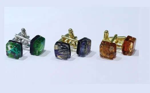 MuranoVItrum Earrings Squared Cufflinks