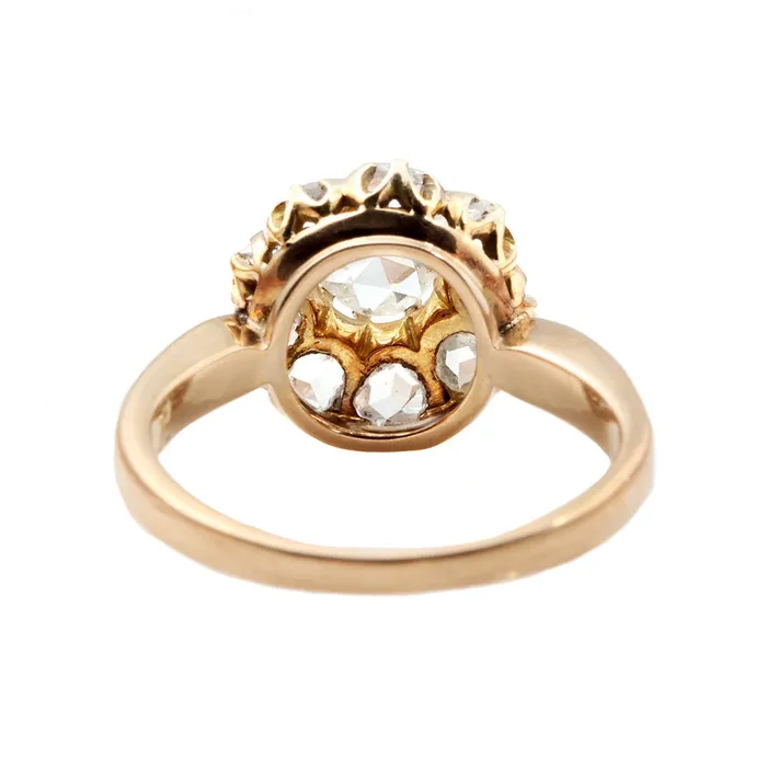 Rings Bell Bird Antiques 19th Century Rose Cut Diamond Cluster Ring Rings Bell Bird Antiques 19th Century Rose Cut Diamond Cluster Ring